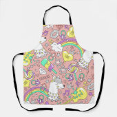 ラマ模様3 エプロン (正面)