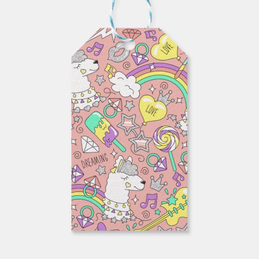 ラマ模様3 ギフトタグ (裏面)