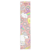 ラマ模様3 ショートテーブルランナー (正面)