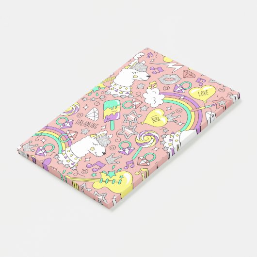 ラマ模様3 ポストイット (アングル)