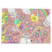 ラマ模様3 ラージペーパーバッグ (裏面)