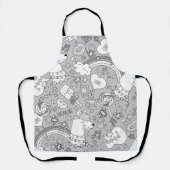 ラマ模様4 エプロン (正面)