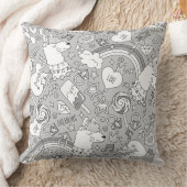 ラマ模様4 クッション (ブランケット)