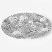 ラマ模様4 ペーパープレート (アングル)