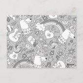 ラマ模様4 ポストカード (裏面)