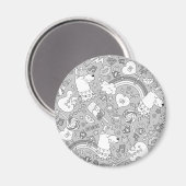 ラマ模様4 マグネット (正面/裏面)