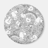 ラマ模様4 マグネット (正面)