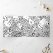 ラマ模様4 三つ折りクリスマスカード (内部)