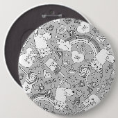 ラマ模様4 缶バッジ (正面&裏面)