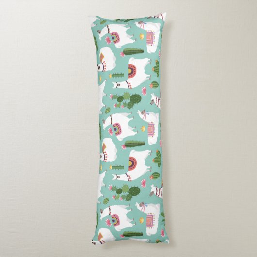 ラマ模様 ボディピロー (裏面 (縦))