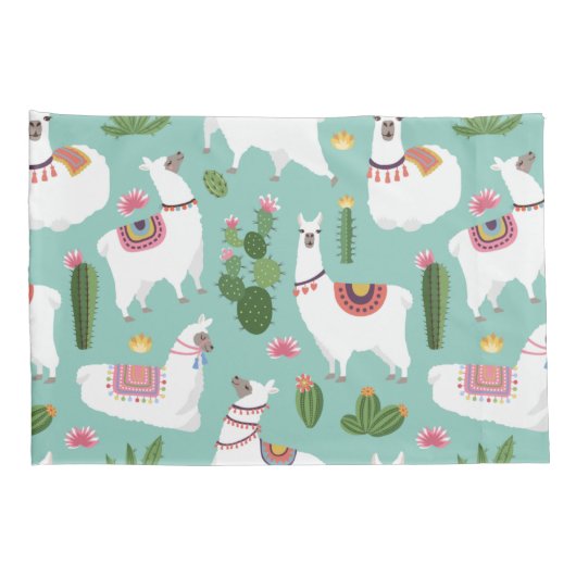 ラマ模様 枕カバー (裏面-右)