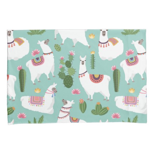 ラマ模様 枕カバー (正面右)