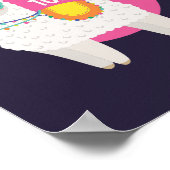 ラマ素晴らしは今おもしろい日サングラスピンク ポスター (角)