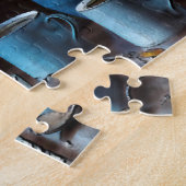 ラマ素朴ットシーンでキャビンをログ ジグソーパズル (側面)