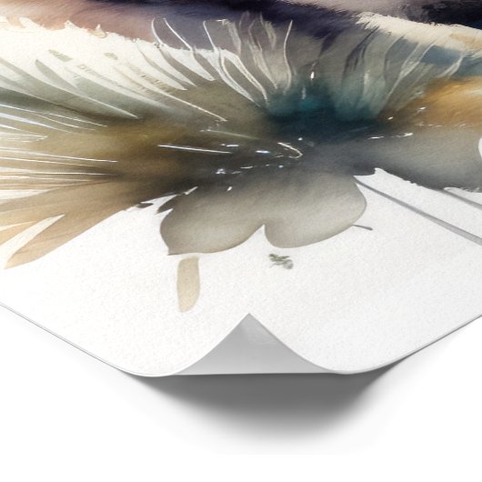 ラマ絵画の可愛い水色5:4 ポスター (角)