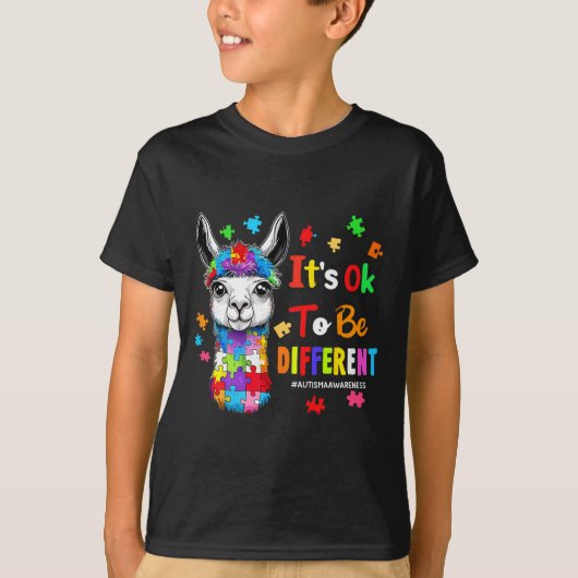ラマ自閉症の意識違う男の子でいい Tシャツ (正面)