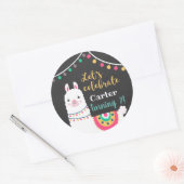 ラマ誕生日ステッカー ラウンドシール