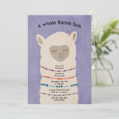 ラマ誕生日パーティニュートラル性招待 招待状 (スタンド正面)