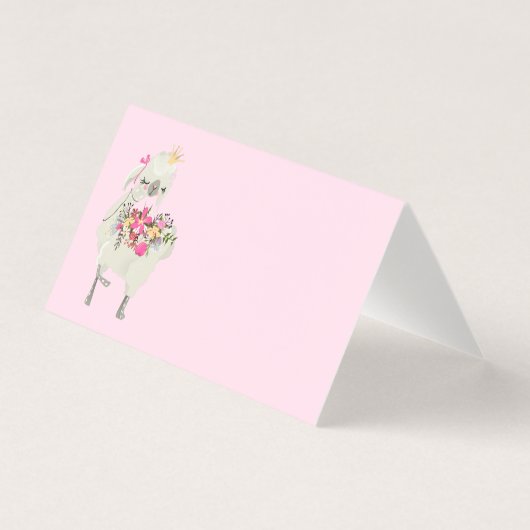 ラマ誕生日パーティーメニューカード (正面)