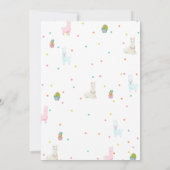 ラマ誕生日パーティー招待アルパカパーティー 招待状 (裏面)