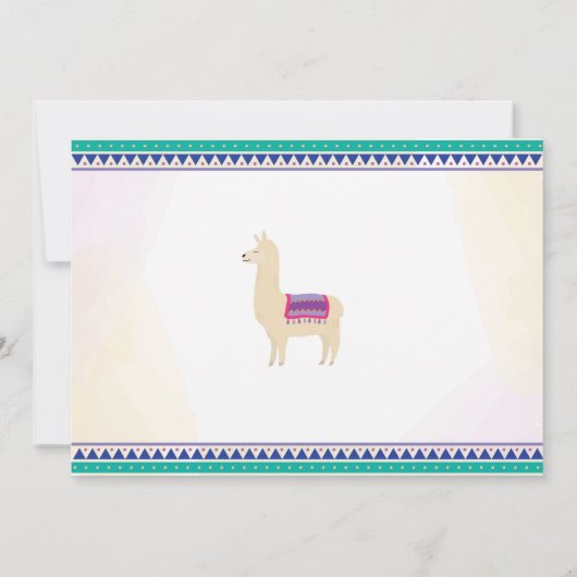 ラマ誕生日フォトカクタスパーティーフィエスタ招待状 招待状 (裏面)