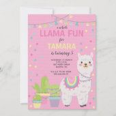 ラマ誕生日招待状かわいいラマ招待状 招待状 (正面)