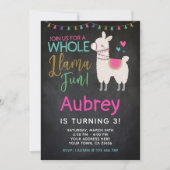 ラマ誕生日招待状シャルボード 招待状 (正面)