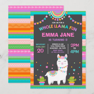 ラマ誕生日招待状ホールラマおもしろいパーティー 招待状