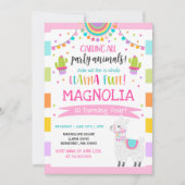 ラマ誕生日招待状ホールラマおもしろいパーティー 招待状 (正面)