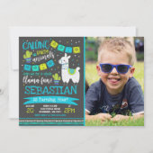 ラマ誕生日招待状ホールラマおもしろいパーティー 招待状 (正面)