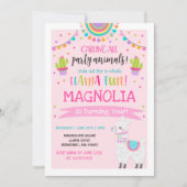 ラマ誕生日招待状ホールラマおもしろいパーティー 招待状 (正面)