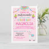 ラマ誕生日招待状ホールラマおもしろいパーティー 招待状 (スタンド正面)