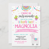 ラマ誕生日招待状ホールラマおもしろいパーティー 招待状 (正面)