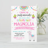 ラマ誕生日招待状ホールラマおもしろいパーティー 招待状 (スタンド正面)