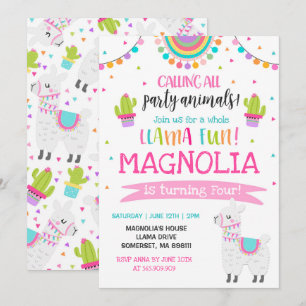 ラマ誕生日招待状ホールラマおもしろいパーティー 招待状