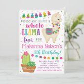 ラマ誕生日招待状ラマパーティー 招待状 (スタンド正面)