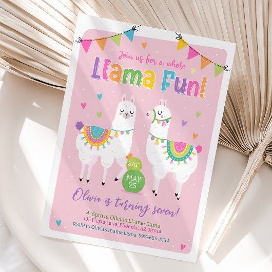 ラマ誕生日招待状ラマフィエスタ招待状 招待状