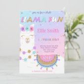 ラマ誕生日招待状 招待状 (スタンド正面)
