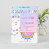ラマ誕生日招待状 招待状 (スタンド正面)