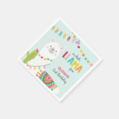 ラマ誕生日紙ナプキンズアルパカフィエスタサボテン スタンダードカクテルナプキン (角)