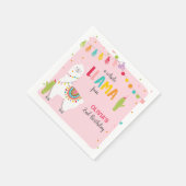 ラマ誕生日紙ナプキンズアルパカフィエスタサボテン スタンダードカクテルナプキン (角)