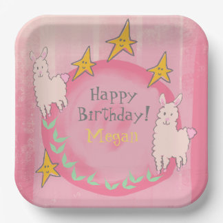 🦙ラマ誕生日 ペーパープレート