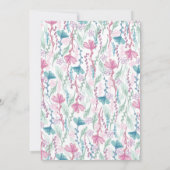 ラマ赤ちゃんシャワーかわいいピンクの女の子ママ招待状 招待状 (裏面)