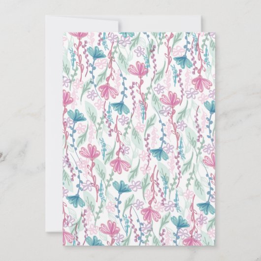 ラマ赤ちゃんシャワーかわいいピンクの女の子ママ招待状 招待状 (裏面)