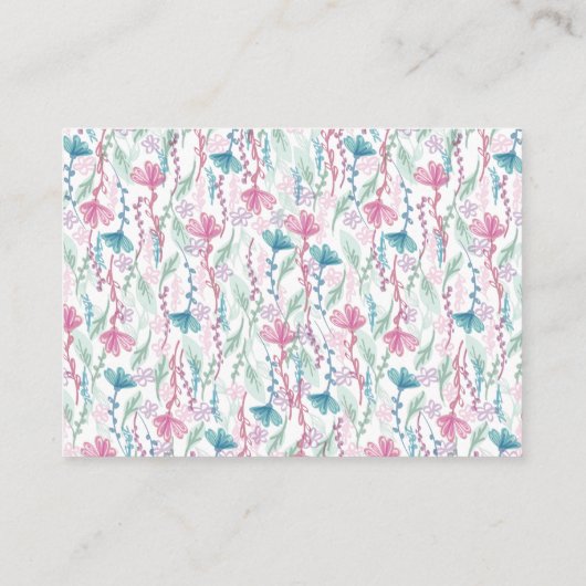 ラマ赤ちゃんシャワーかわいいピンクの少女 エンクロージャーカード (裏面)