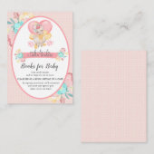 ラマ赤ちゃんシャワーピンクのフローラが本を持ってくる エンクロージャーカード (正面/裏面)