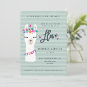 ラマ赤ちゃんシャワー招待状//ラマ愛 招待状 (スタンド正面)