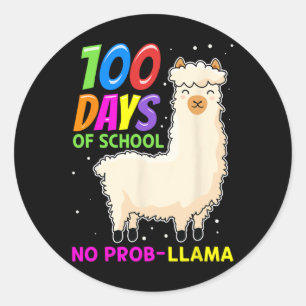 ラマ農場動物 – 100日の学校No Prob-Ll ラウンドシール