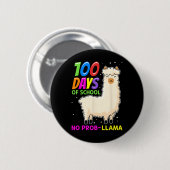ラマ農場動物 – 100日の学校No Prob-Ll 缶バッジ (正面&裏面)