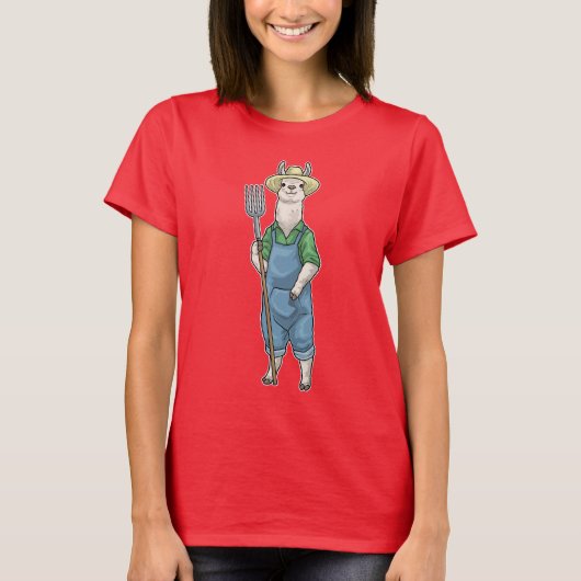 ラマ農家のピッチフォーク農場 Tシャツ (正面)